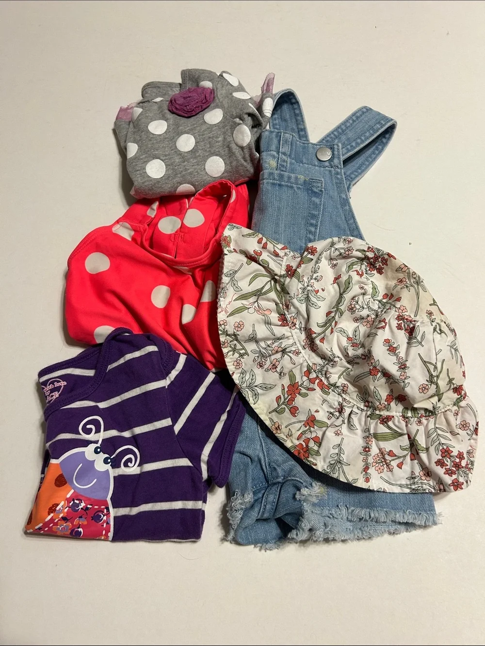CARTER'S CHILDREN'S PLACE MILLYMOOK Girl's Bundle 12 Month Overalls Bathing Suit